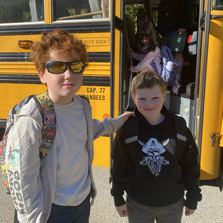 Arriving on the bus